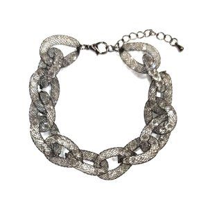 Tigerstars Shimmering Black Mesh Chain Link Bracelet